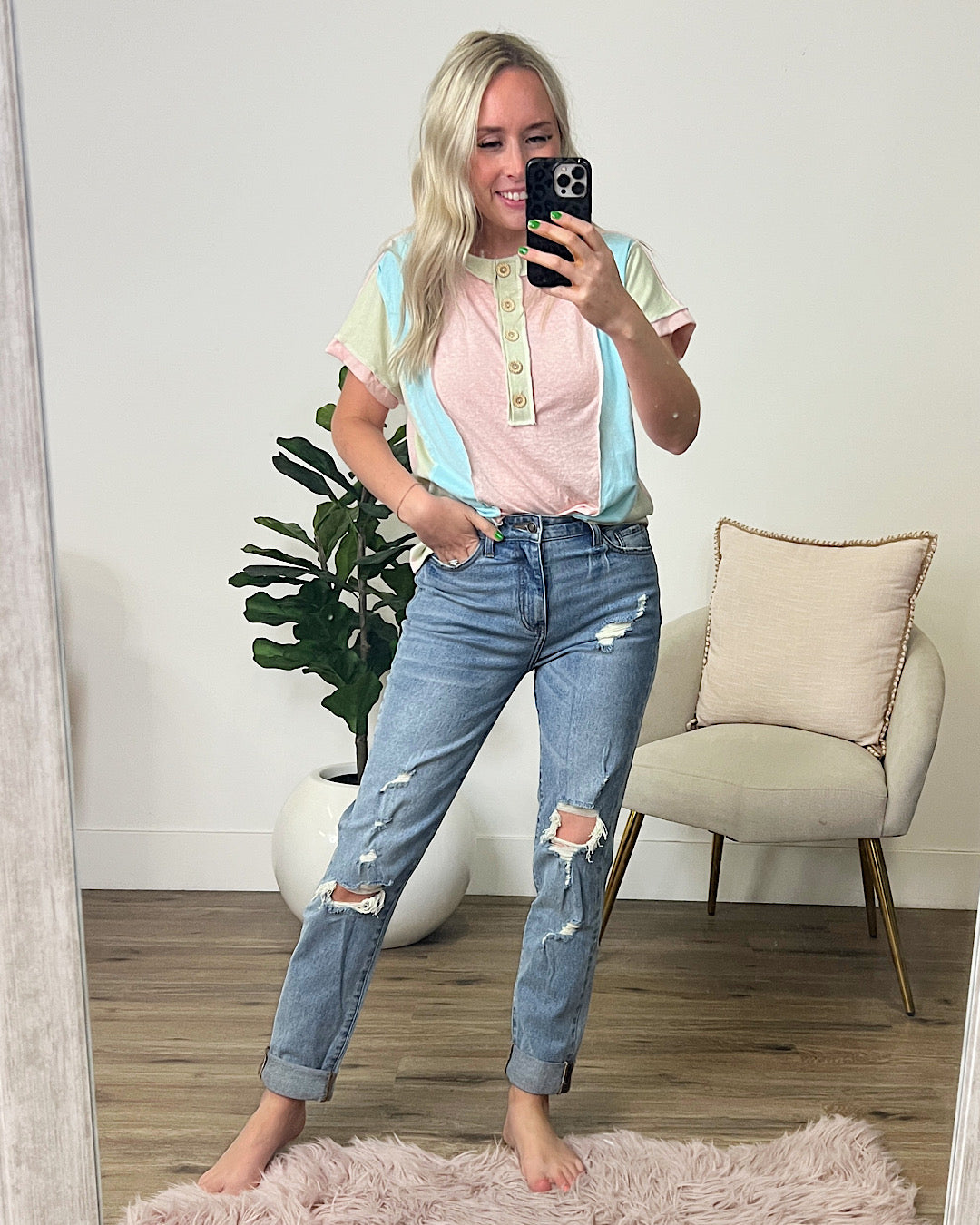 KanCan In Plain Sight Distressed Mom Jeans  KanCan   