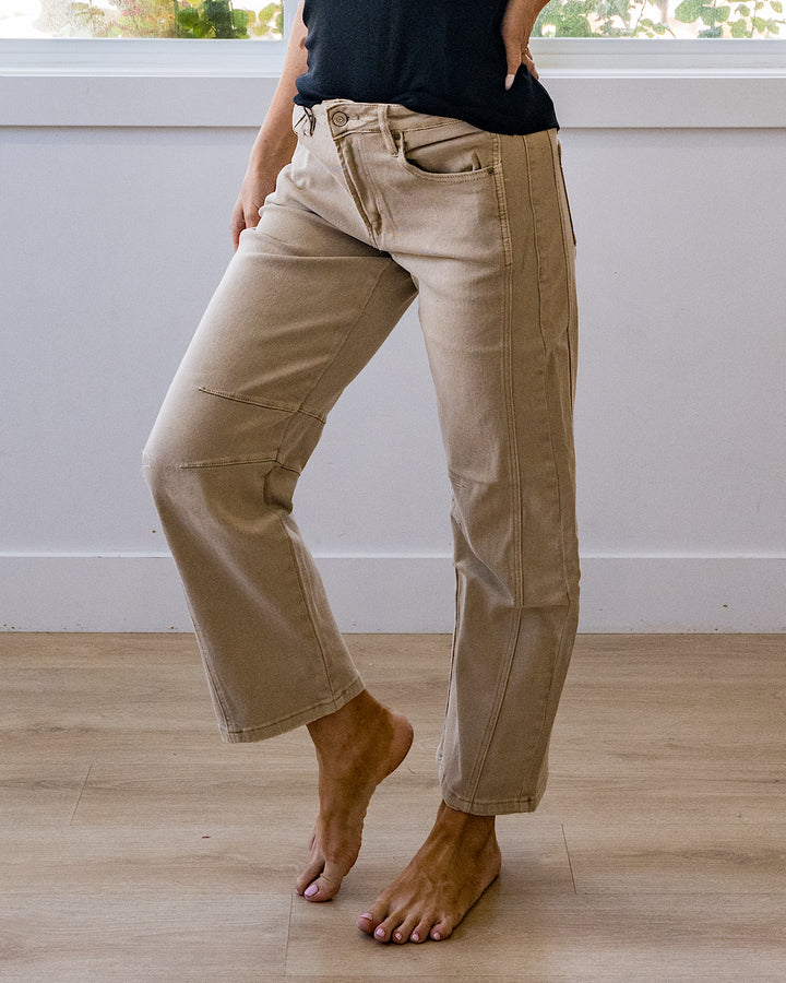Alexandra Non Distressed Barrel Jeans - Color Options Available!