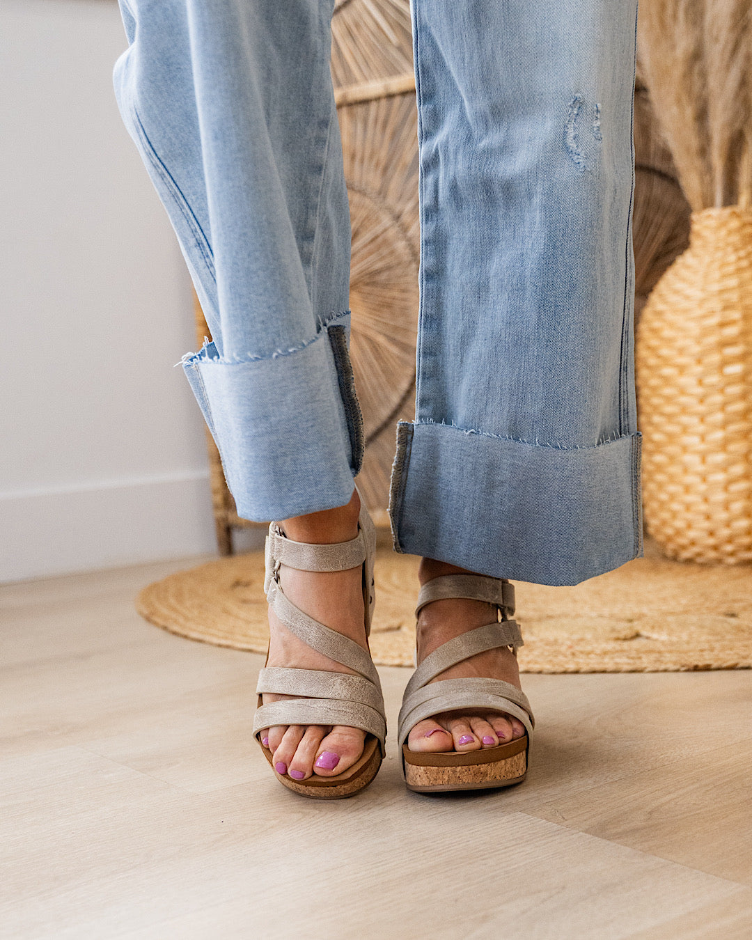 Very G Harriet Cork Wedge Sandals - Cream Very G