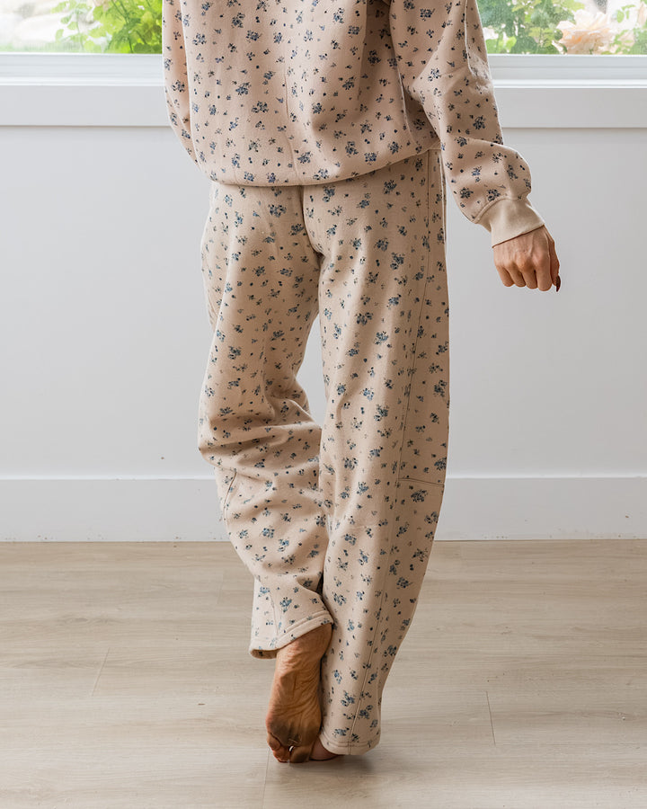 NEW! Ditsy Floral Barrel Leg Pants - Khaki Multi