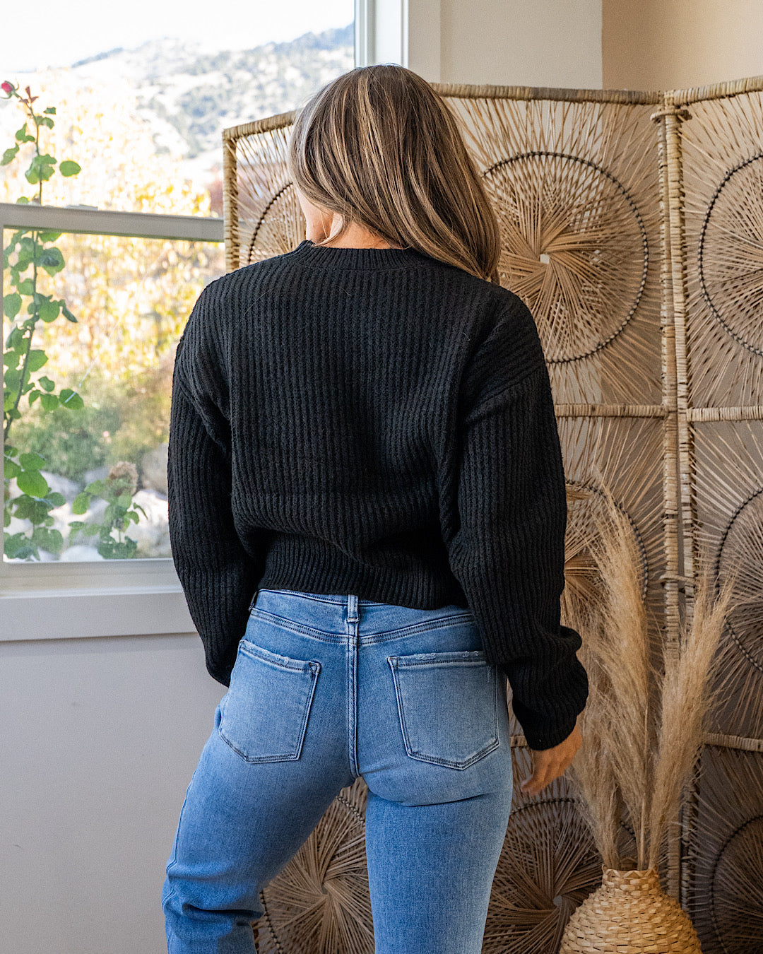 NEW! Evie Ribbed Knit Sweater - Black Hyfve