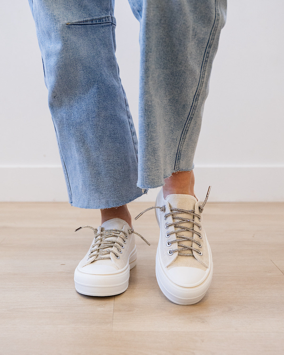 NEW! Very G Harmon Sparkle Sneakers - Natural Very G