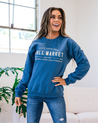 Fall Market Slate Blue Sweatshirt FINAL SALE  Alabama Threads   