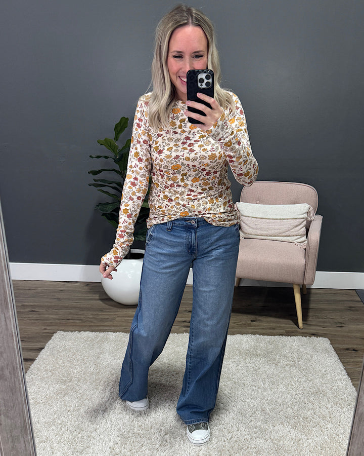 Blair Long Sleeve Top - Fall Vintage Floral Michelle Mae