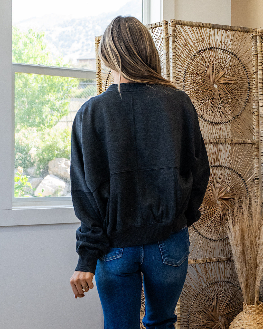 NEW! The Go-To Oversized Mineral Wash Fleece Jacket - Black Zenana