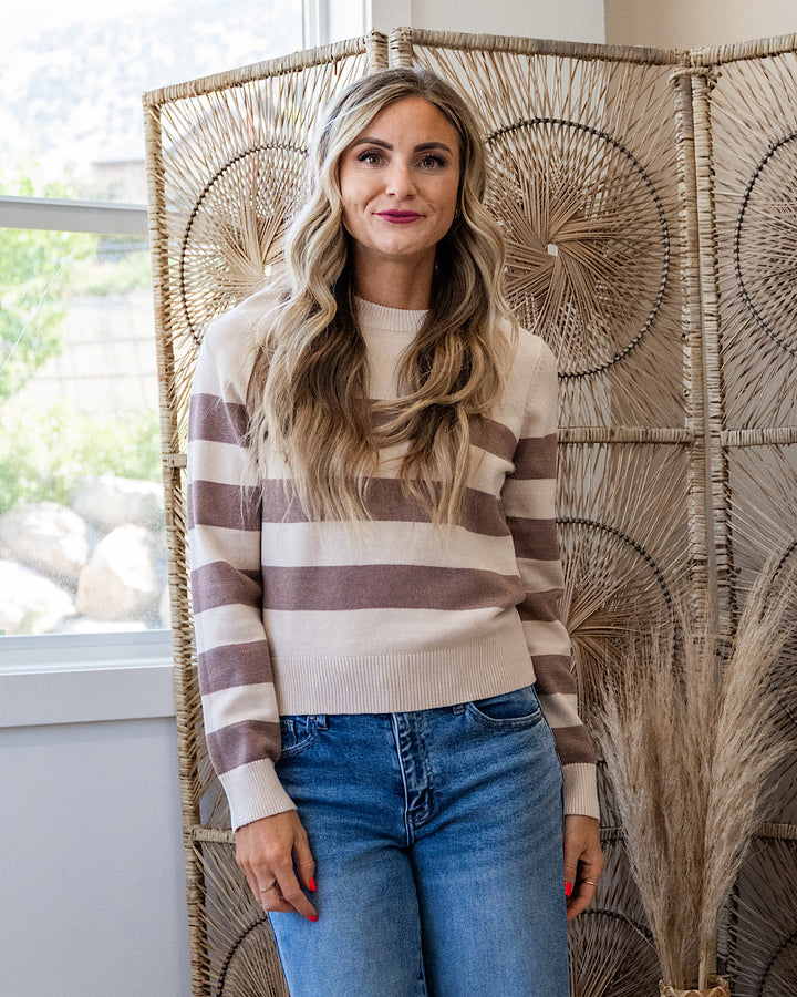 NEW! Gloria Striped Sweater - Cream & Mocha