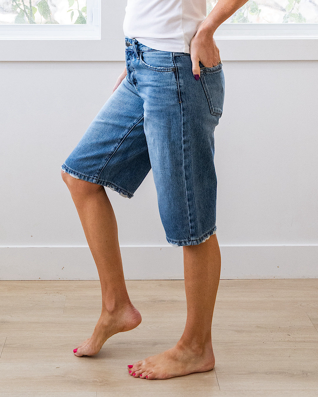 NEW! KanCan Penelope Slung Baggy Jean Shorts KanCan