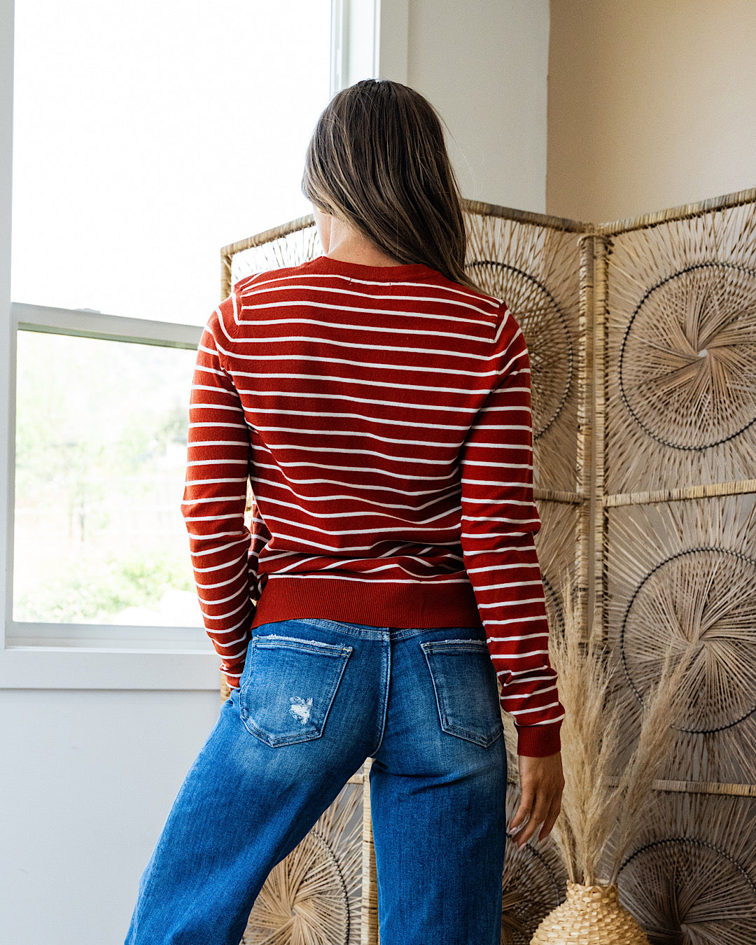 Camila Striped Crewneck Sweater - Picante  Staccato   