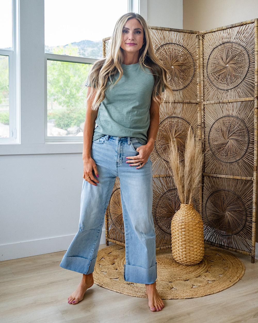 NEW! Melinda Short Sleeve Top - Sage Be Cool