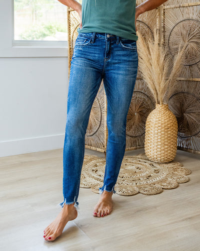 NEW! Lovervet Kaylee Distressed Hem Skinny Jeans  Vervet   