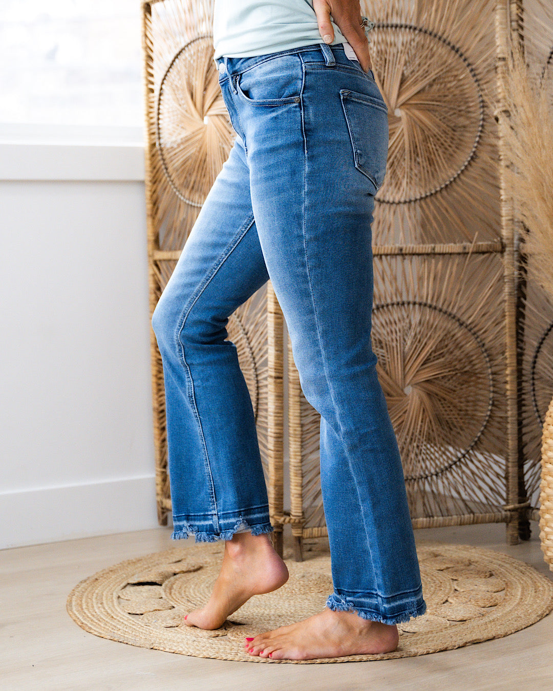 NEW! KanCan All I Know Non Distressed Crop Bootcut Jeans  KanCan   