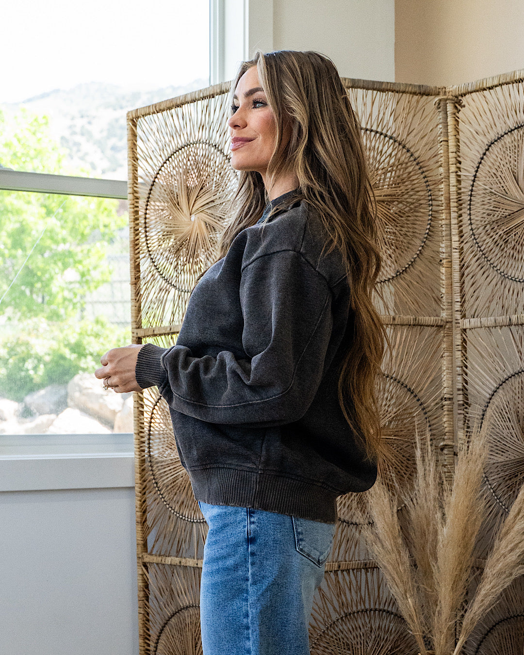 The Crush Fleece Half Zip Pullover - Ash Black