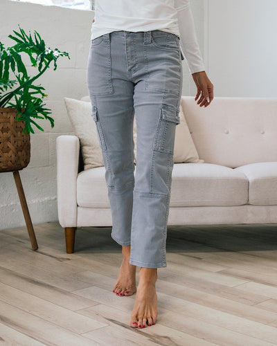 KanCan Avery Straight Leg Cargo Jeans - Gray  KanCan   