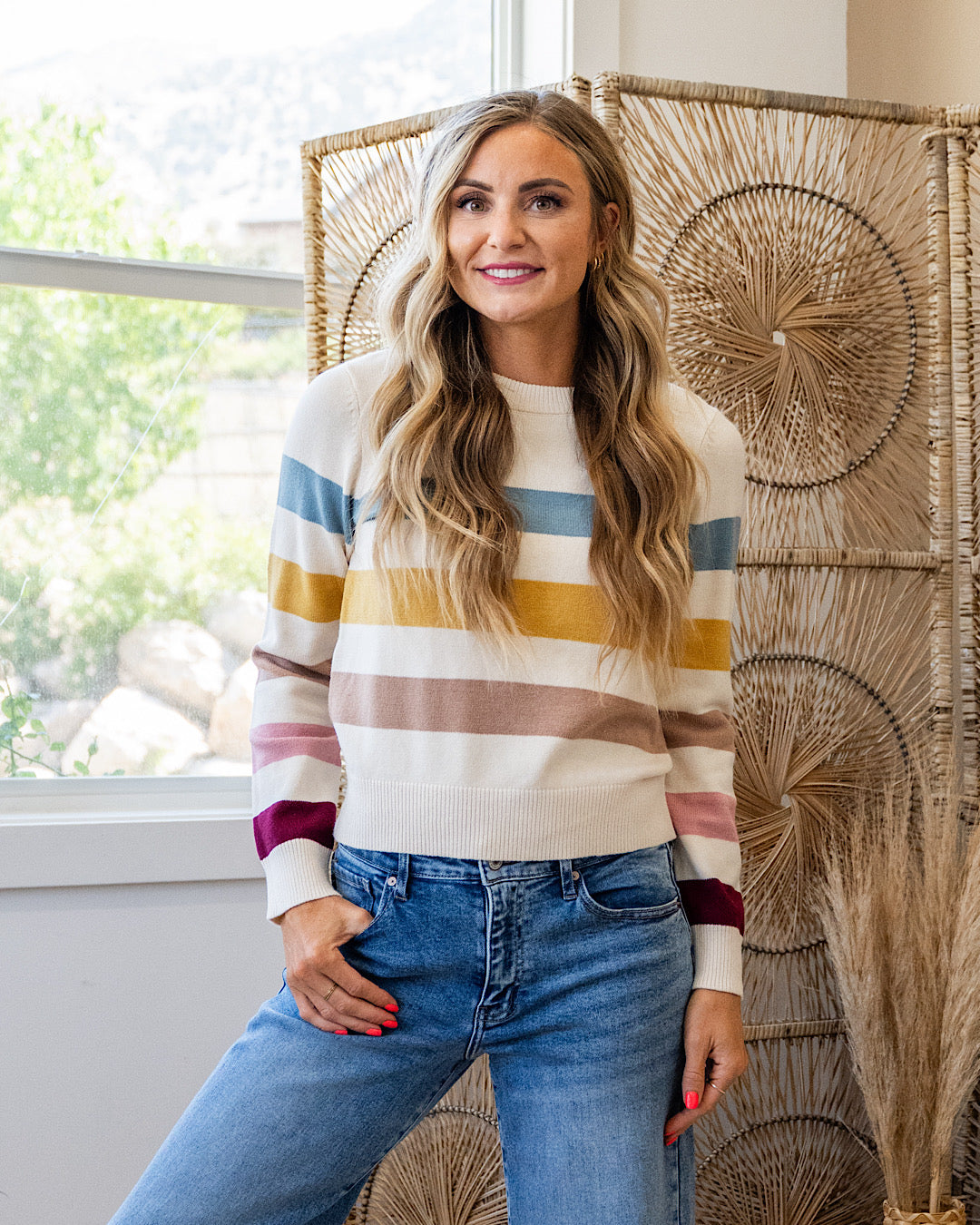 Fall in Love Striped Sweater - Color Options Available! Be Cool Teal