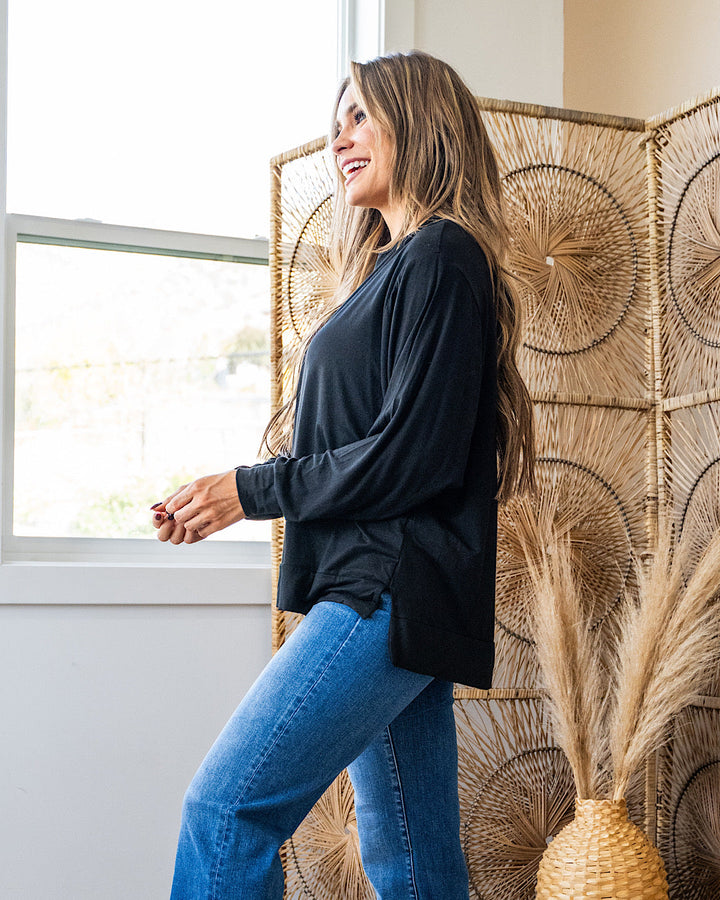 DOORBUSTER! Dolman Sleeve Top - Black