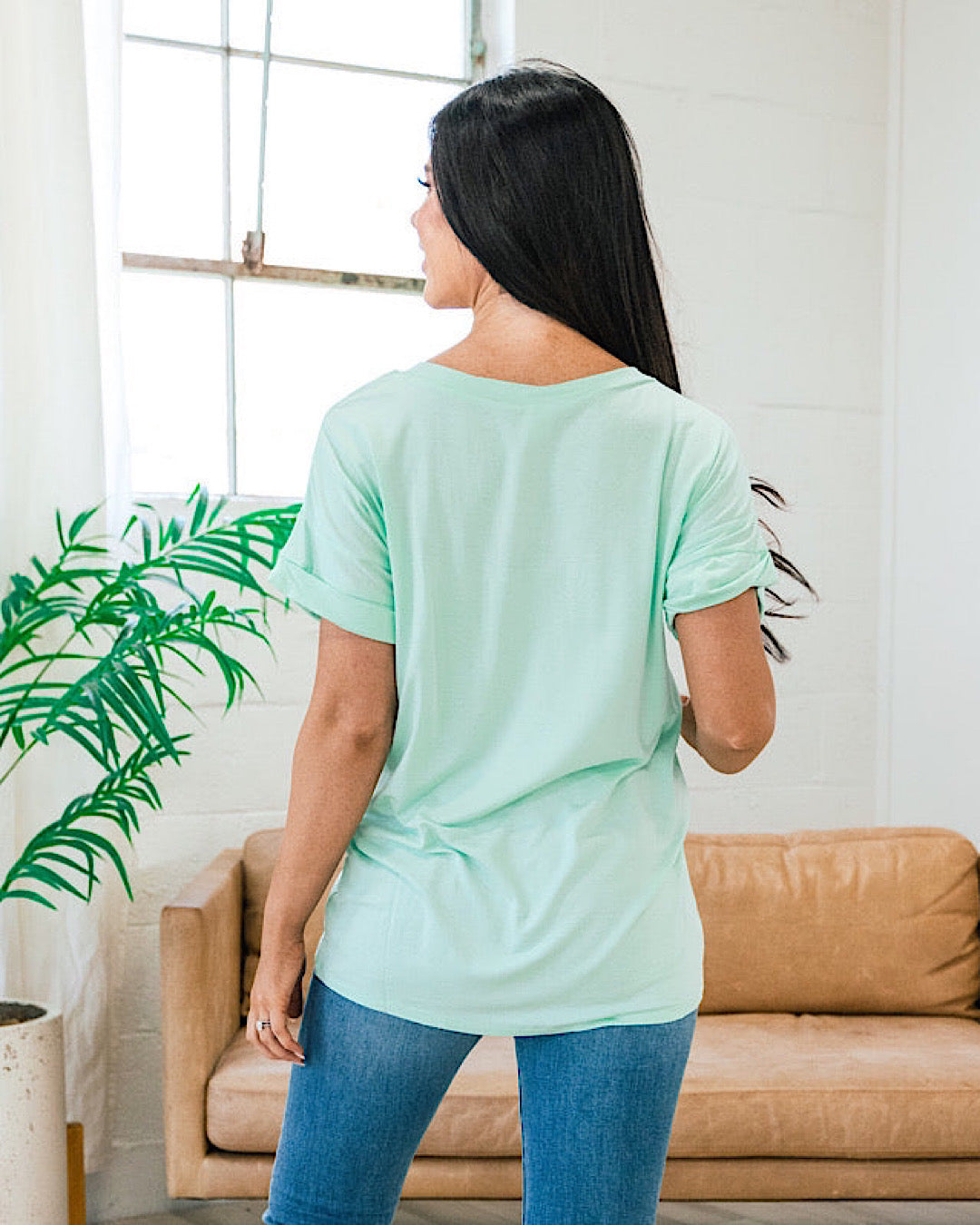 Bexley Mint Boyfriend V Neck Top FINAL SALE  Sew In Love   