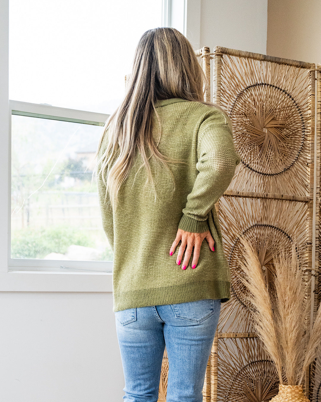 NEW! Ivy Henley Sweater - Olive  Staccato   