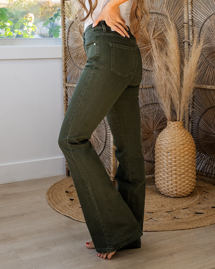 NEW! KanCan Ariana Flare Jeans - Olive