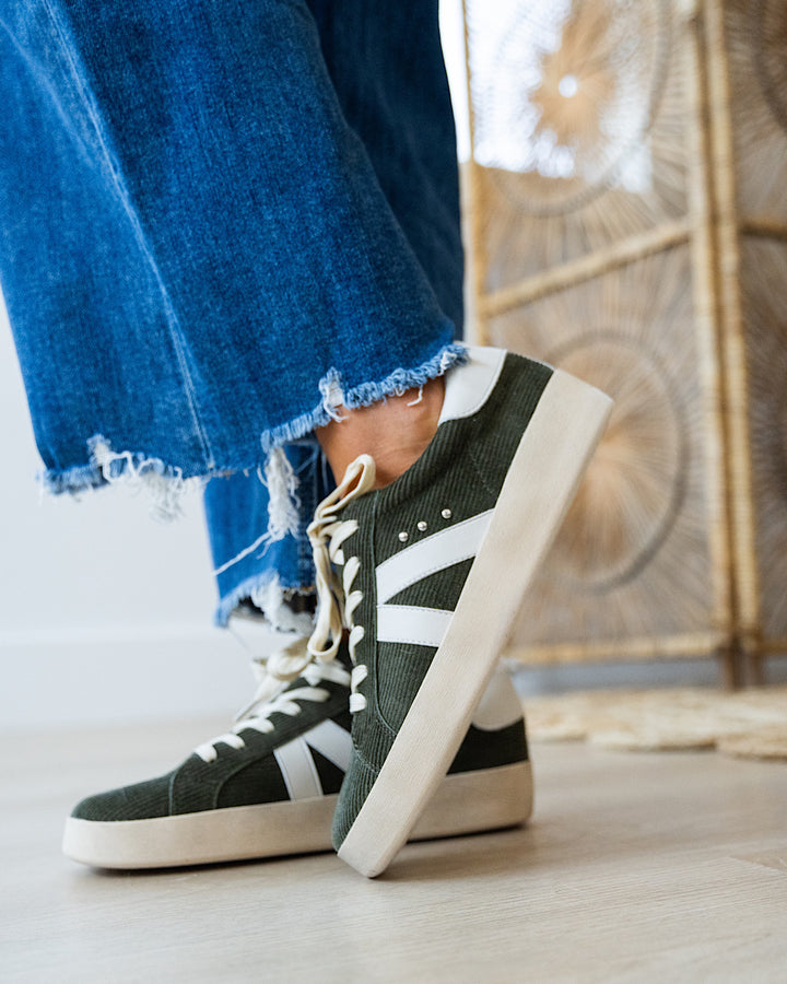 Corkys No Chaser Corduroy Sneakers - Green  Corkys Footwear   