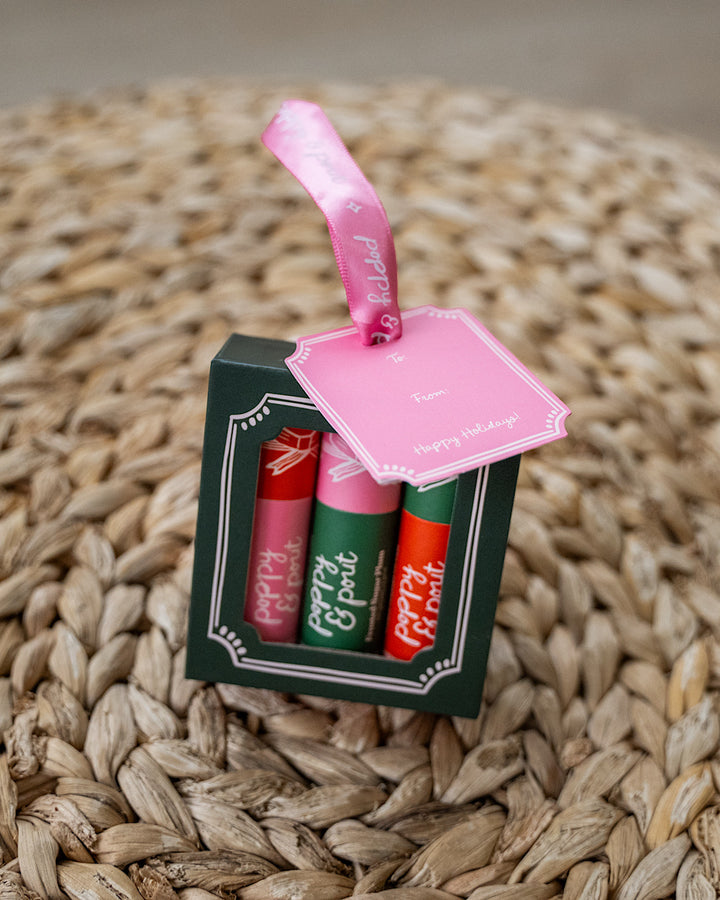 Poppy & Pout Holiday Lip Balm Trio Gift Set