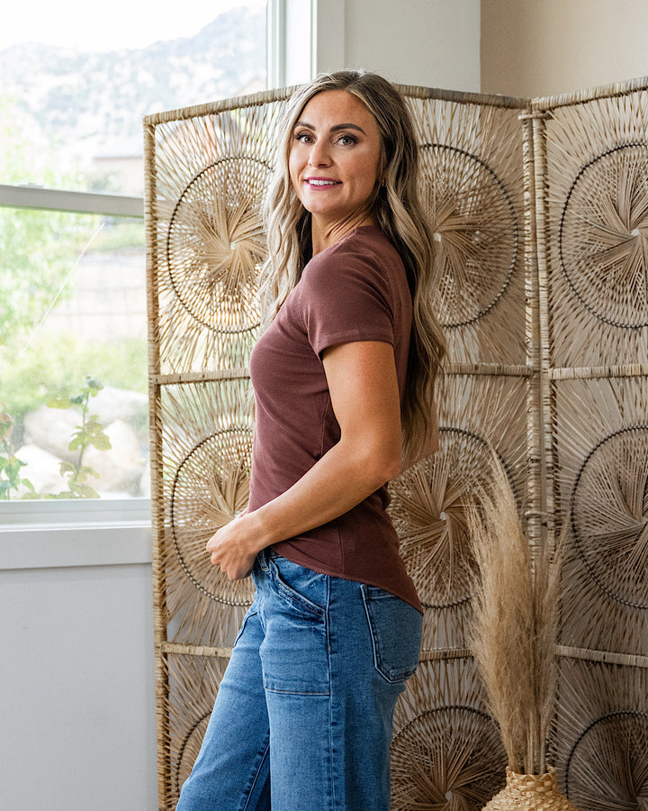 NEW! Brenley Ribbed Knit Top - Espresso Wishlist