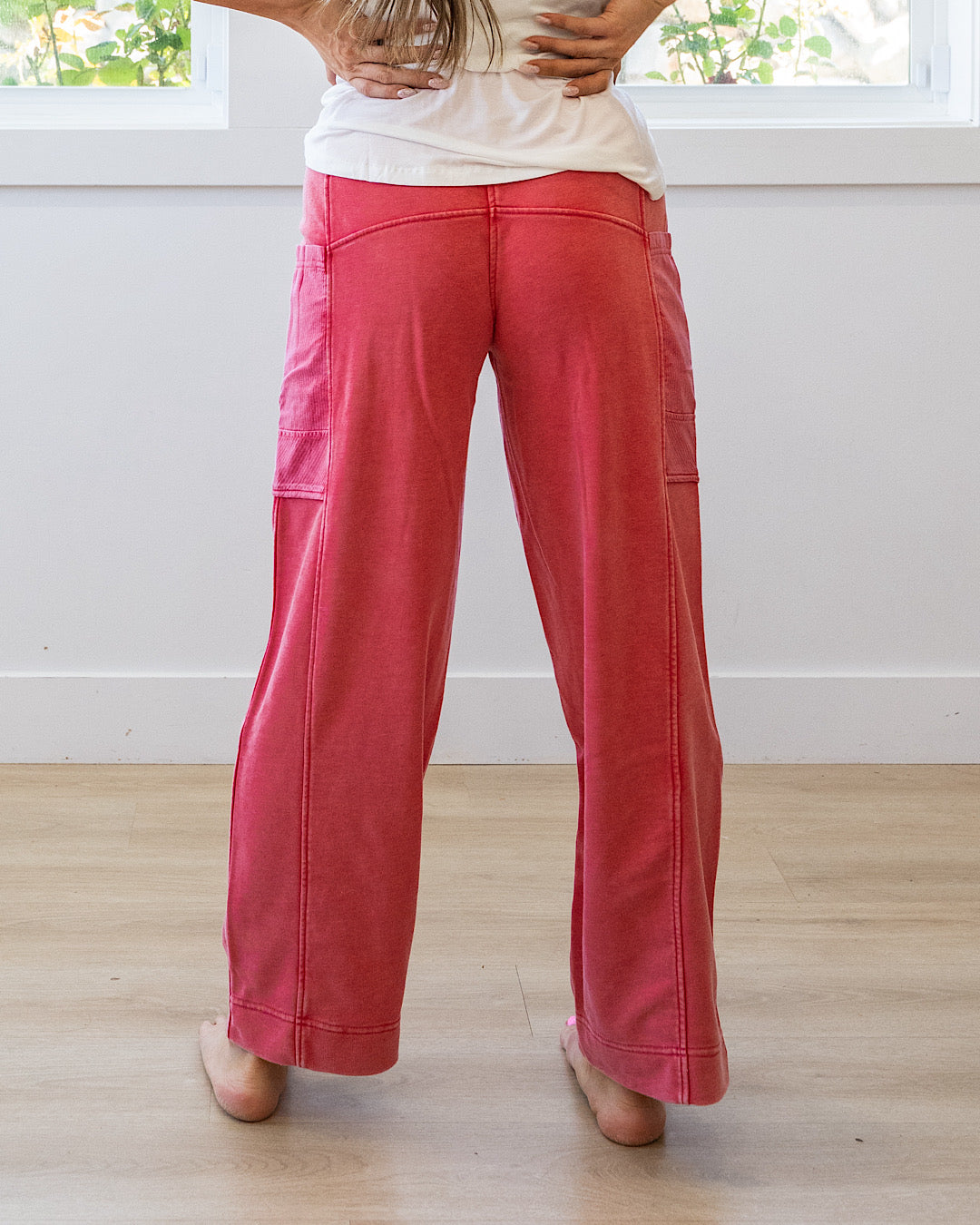NEW! Rae Mode Terry Comfy Pants - Candy Red