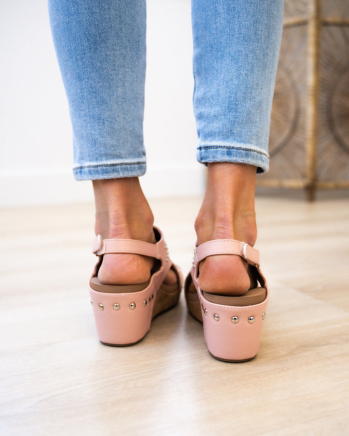 Corkys Docie Doe Wedge Sandals - Blush FINAL SALE  Corkys Footwear   