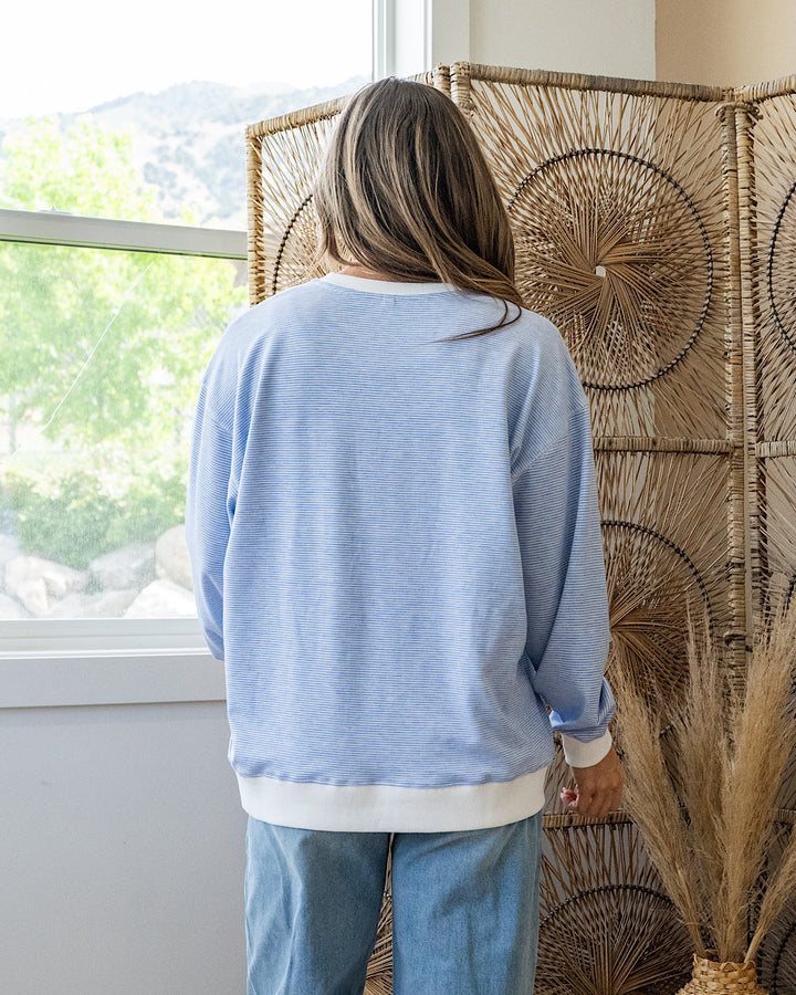 NEW! Kenna Striped Knit Long Sleeve Top - Blue Wishlist