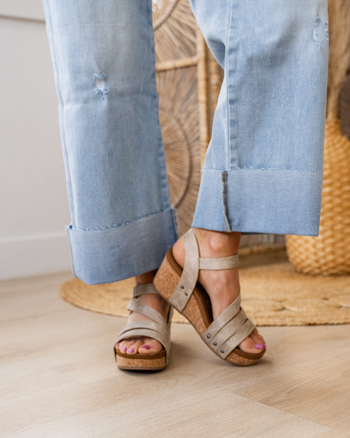 Very G Harriet Cork Wedge Sandals - Cream Very G