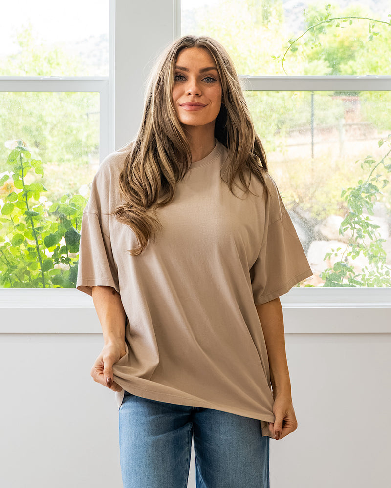 Oversized Mineral Wash Tee - Color Options Available! Double Zero Dark Taupe
