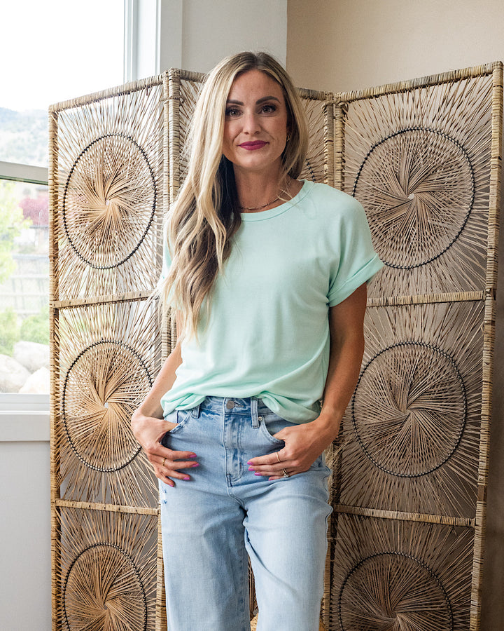 Melissa Roll Sleeve Top - Color Options Available! Staccato Mint