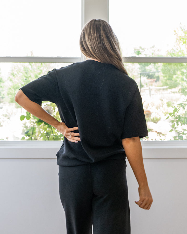 NEW! Macey Scuba Fabric Top - Black