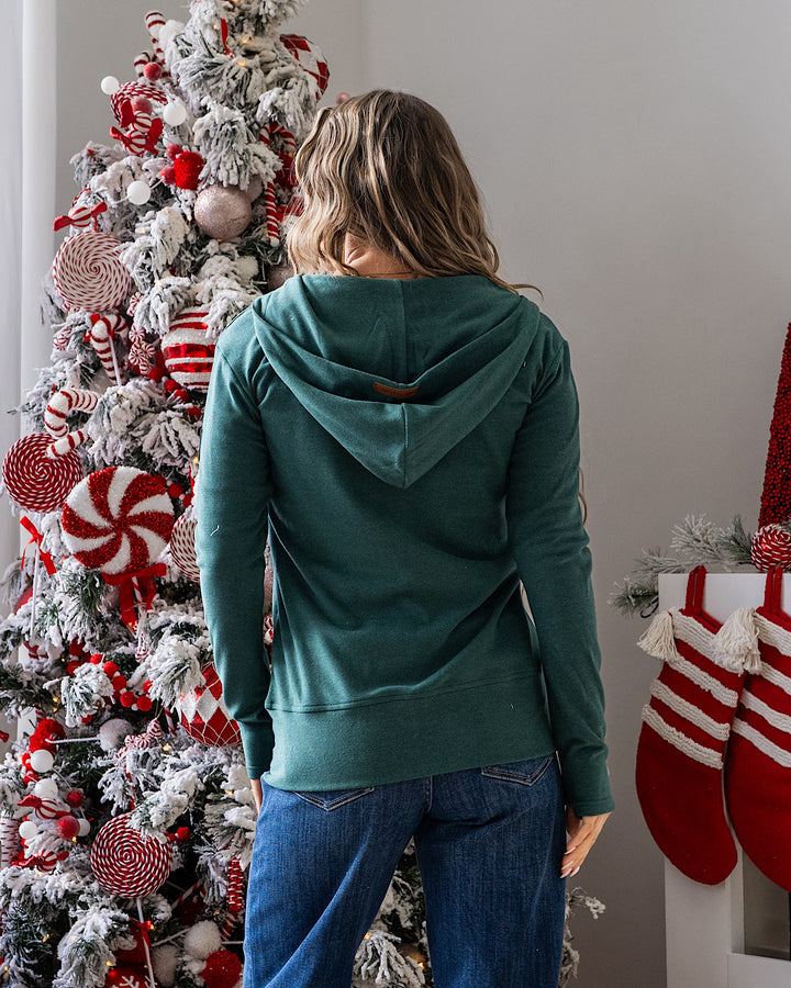 NEW! Ampersand Ave Performance Fleece FullZip Sweatshirt - Evergreen