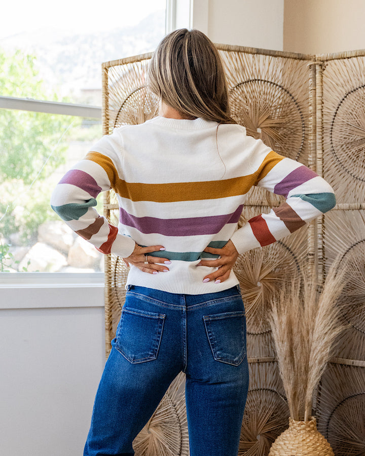 NEW! Fall in Love Striped Sweater - Mustard Multi Be Cool