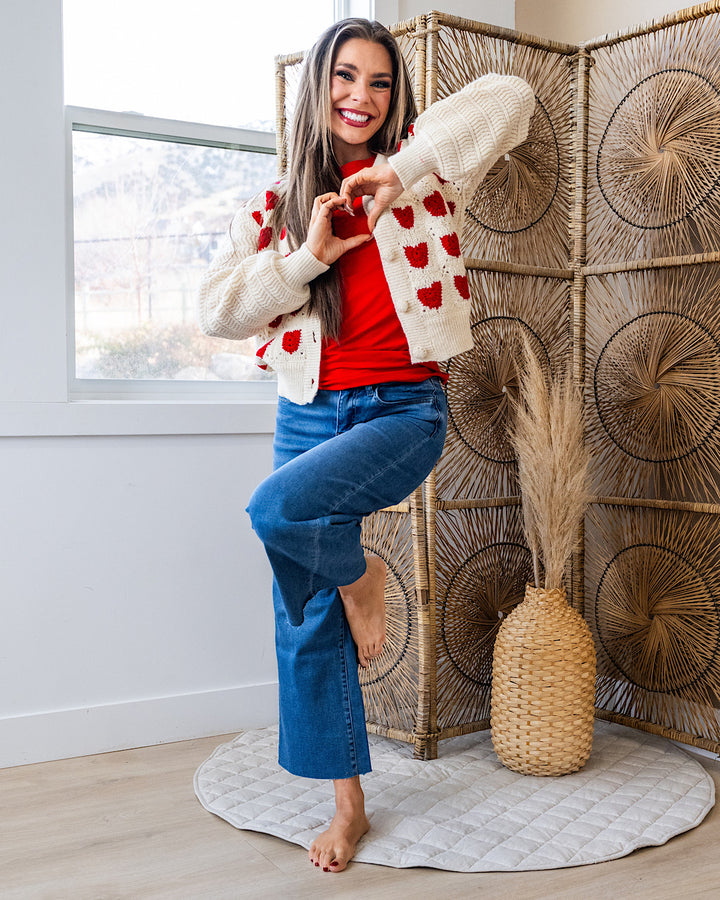 Lover Cardigan - Red Hearts FINAL SALE Bibi