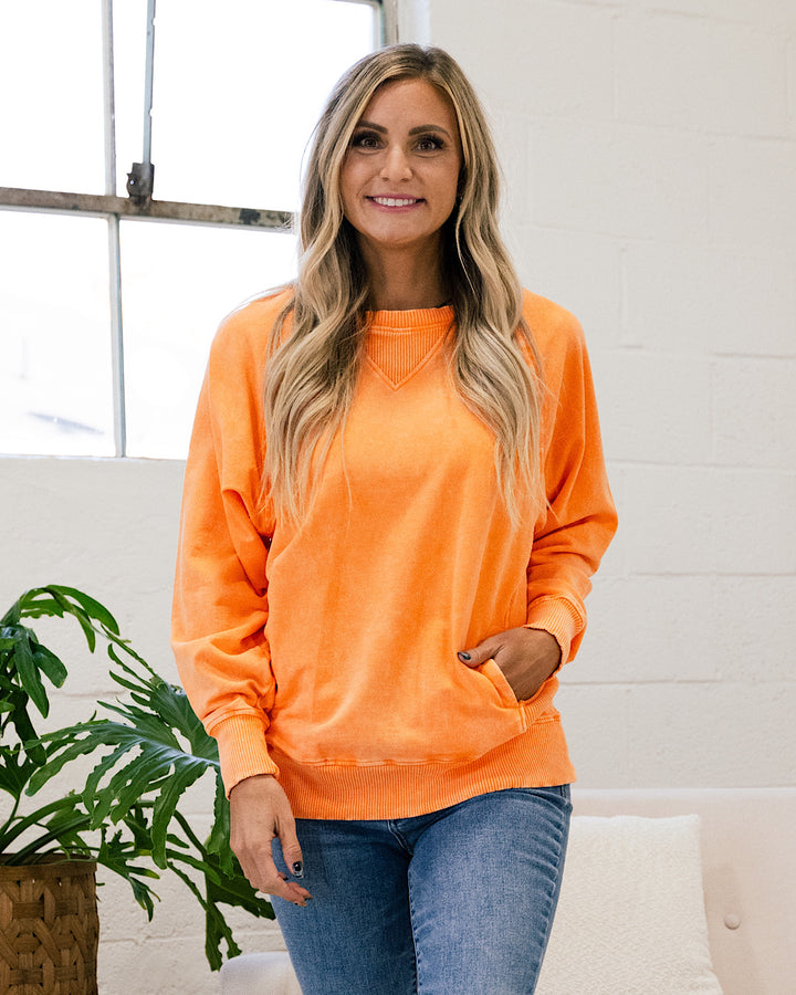 Girlfriend Crewneck Sweatshirt - Color Options Available! Zenana Ash Light Orange