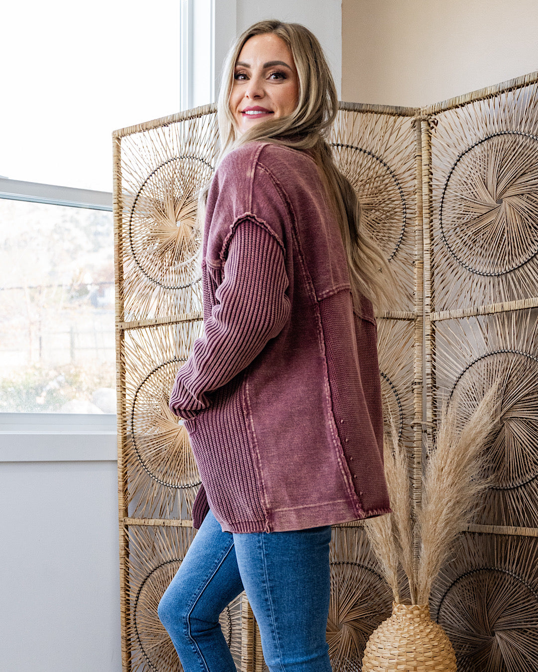 NEW! Beth Vintage Knit Grandpa Cardigan - Red Bean Easel