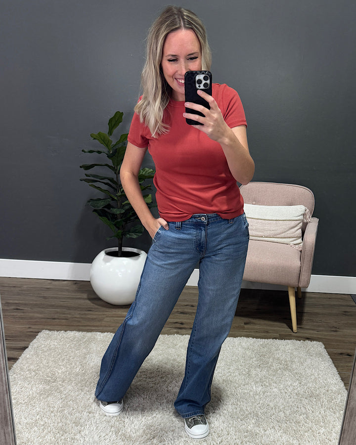 NEW! KanCan Kimberley Non Distressed Wide Leg Jeans KanCan