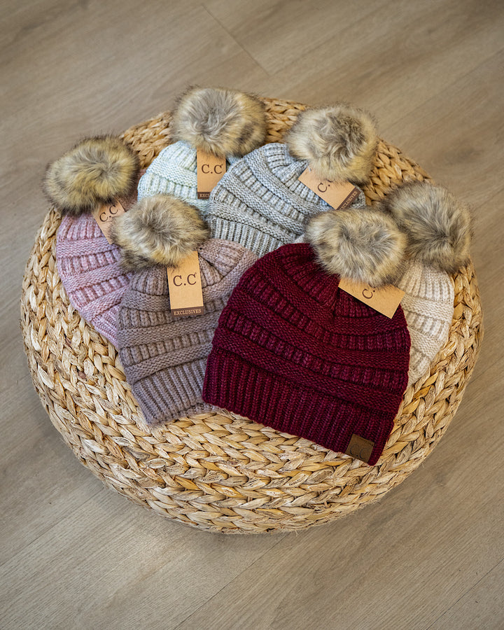 DOORBUSTER! CC Pom Beanie - 6 Options