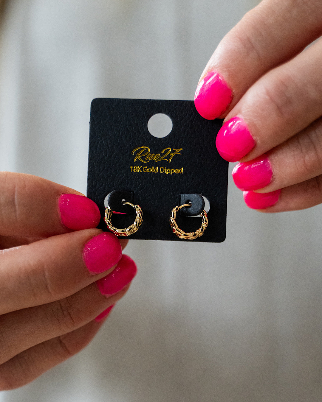 Gold Chain Huggie Earrings Trendy Wholesale
