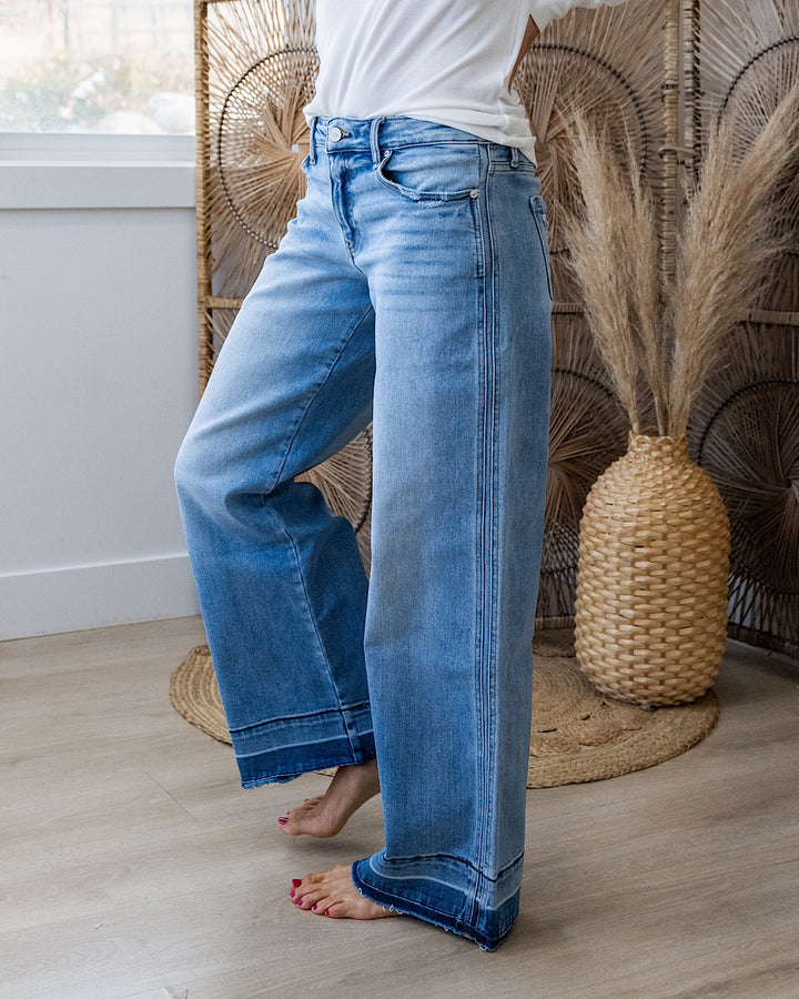 KanCan Greta Released Hem Wide Leg Jeans KanCan