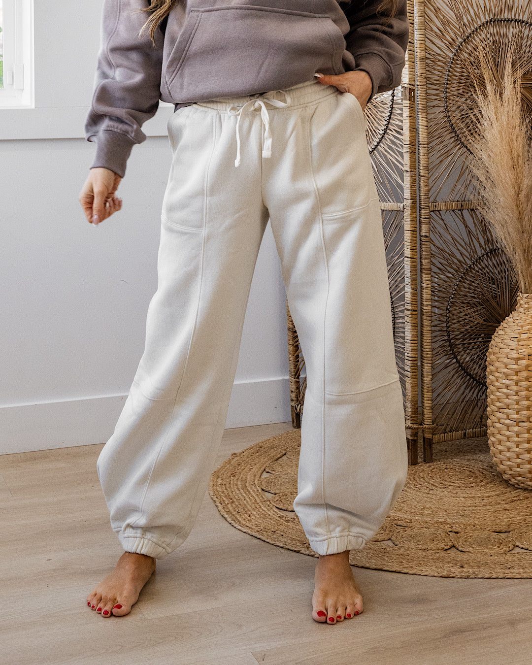 Rae Mode Fleece Cocoon Joggers - Color Options Available! Rae Mode Bone