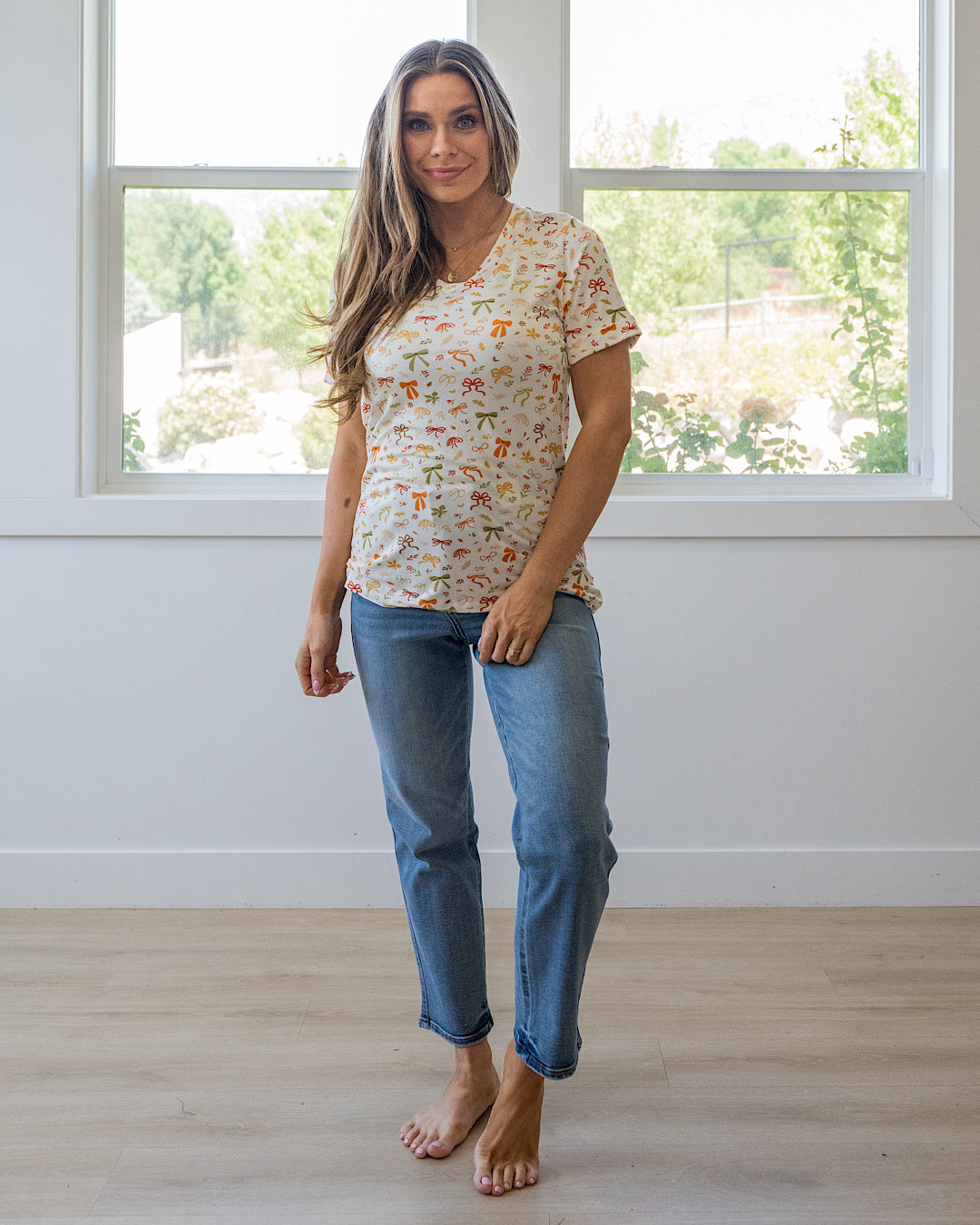 NEW! Sophie V Neck Top - Harvest Bows Michelle Mae
