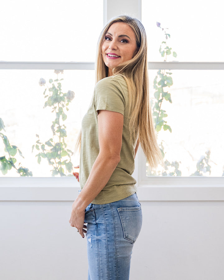 NEW! Melinda Short Sleeve Top - Sweet Pea