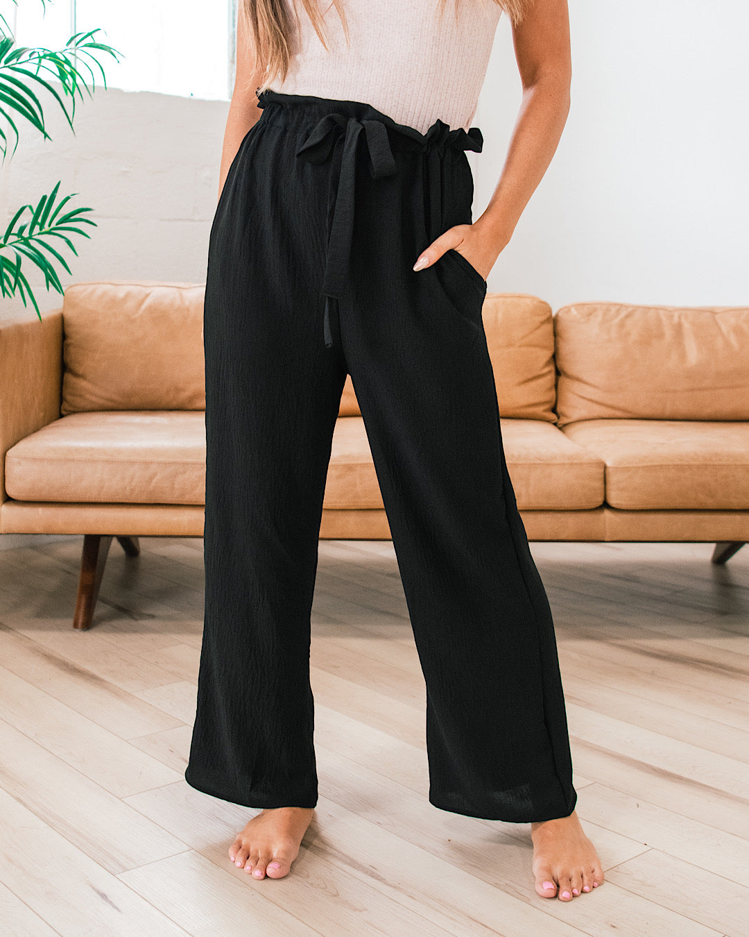 Ellen Black Paperbag Waist Pants  Lovely Melody   