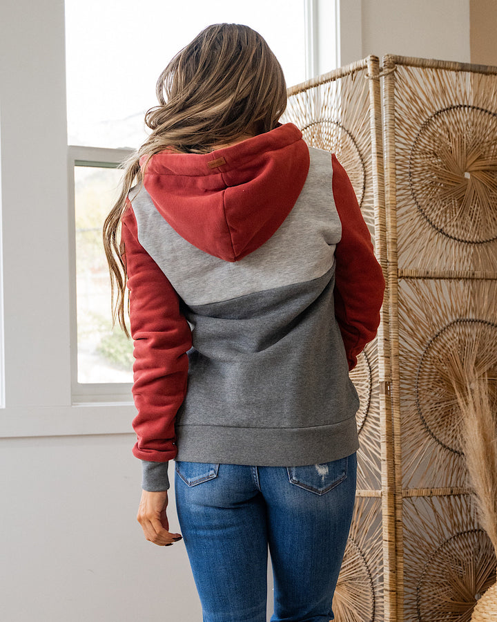 Wanakome Kaya Halfzip Hoodie - Rustic Red Mix Wanakome