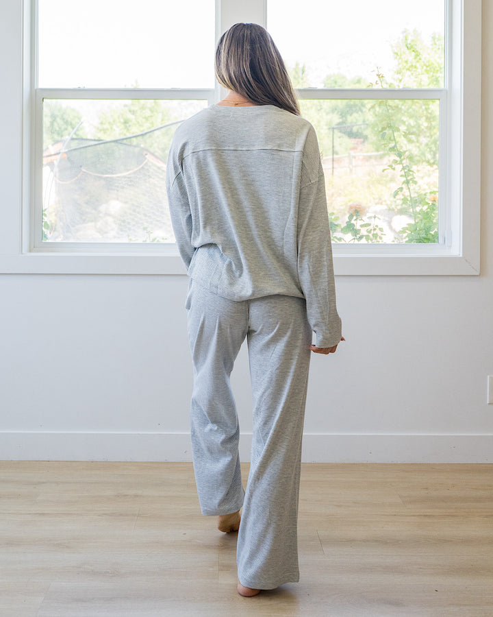 NEW! Stop Here Striped Knit Set - Heather Gray & Cream Wishlist