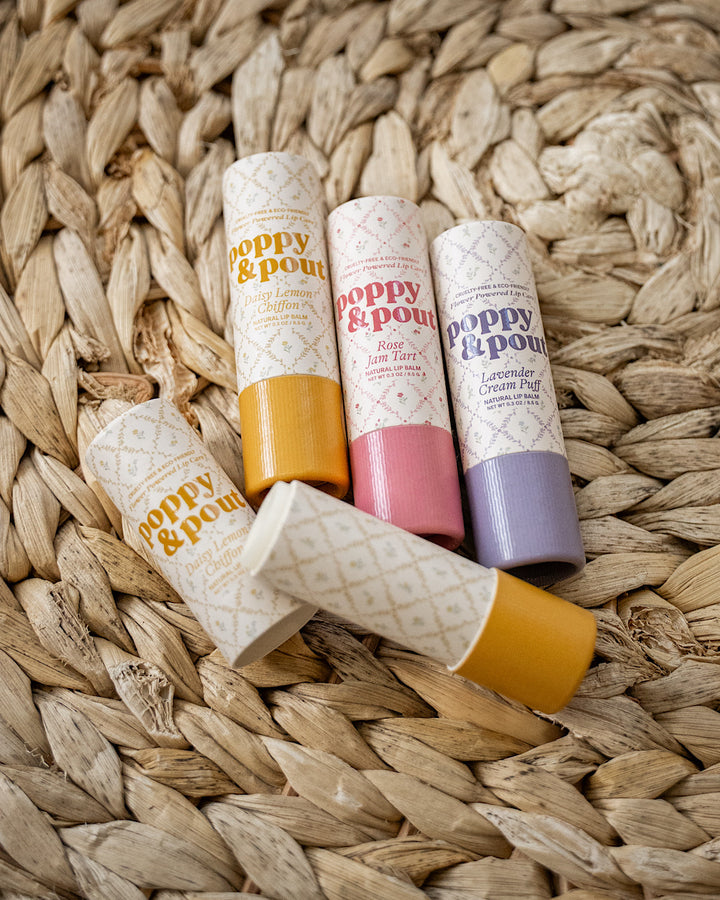 NEW! Poppy & Pout Lip Balm Cottage Collection - 3 Flavors Poppy & Pout