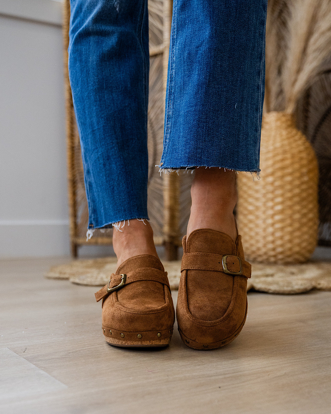 NEW! Corkys Just Precious Faux Suede Wedge Clogs - Tobacco  Corkys Footwear   