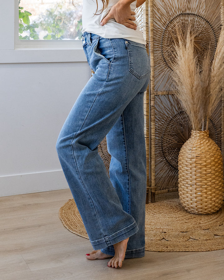 NEW! Judy Blue Little Too Late Wide Leg Trouser Jeans Judy Blue